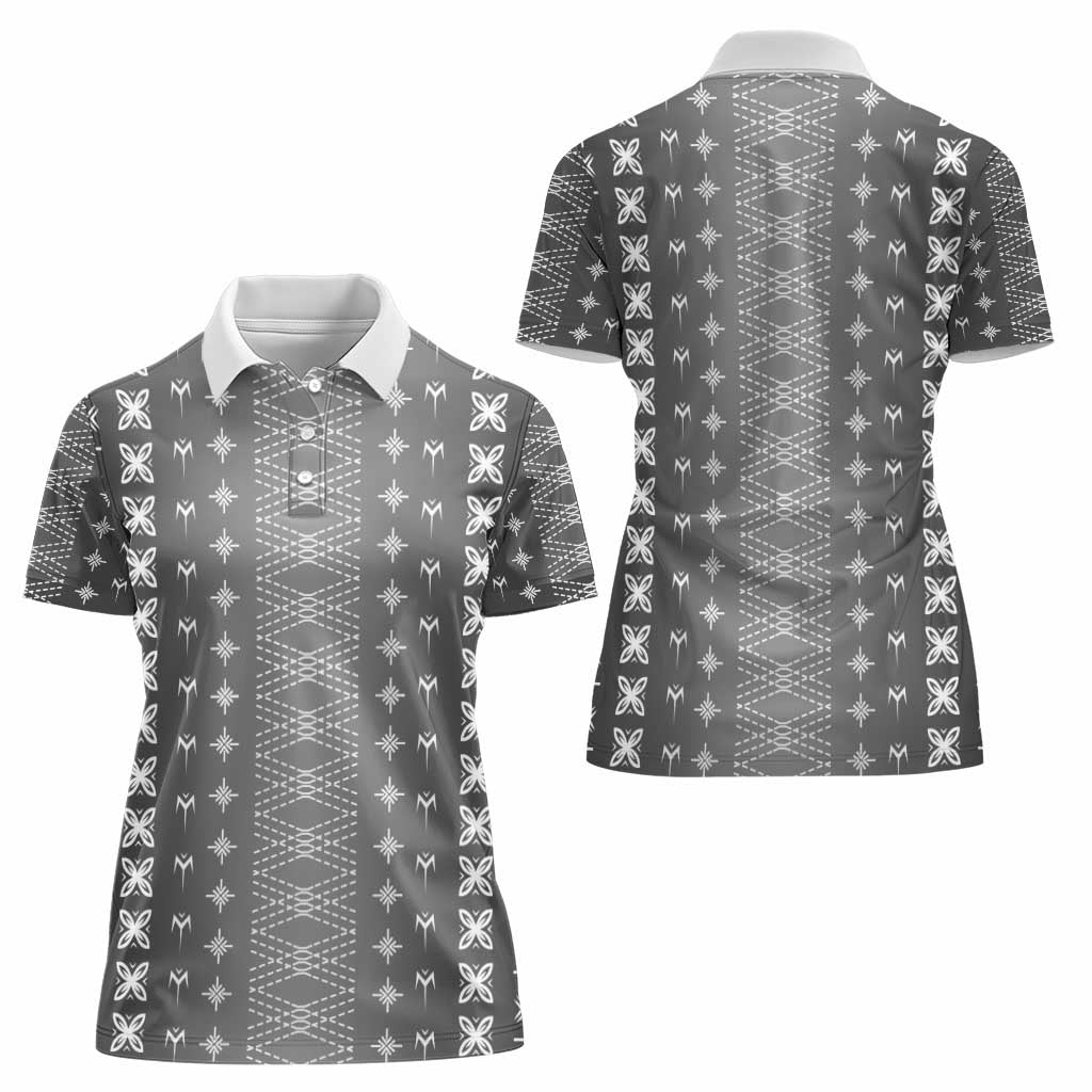 Black Samoa Malu Tattoo Inspired Women Polo Shirt - Polynesian Pride