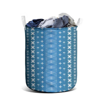 Blue Samoa Malu Tattoo Inspired Laundry Basket - Polynesian Pride
