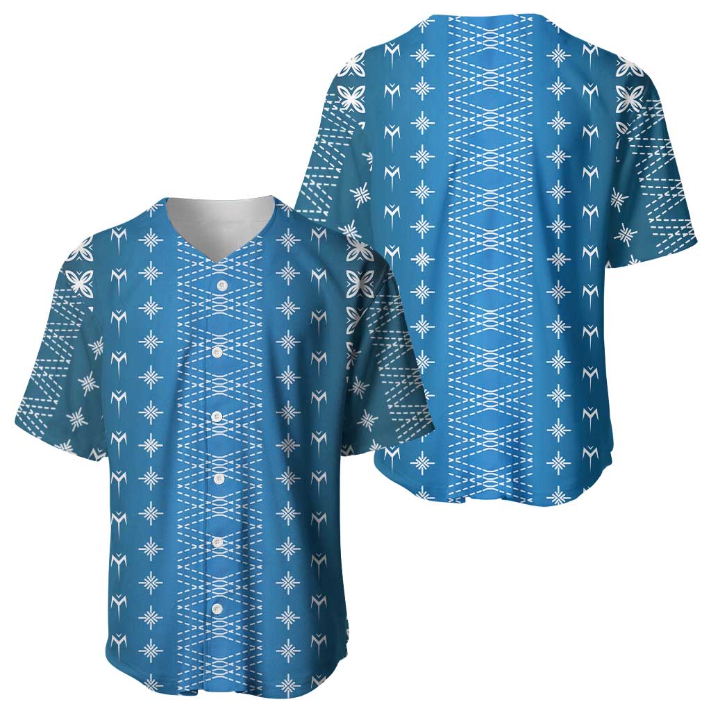 Blue Samoa Malu Tattoo Inspired Baseball Jersey - Polynesian Pride