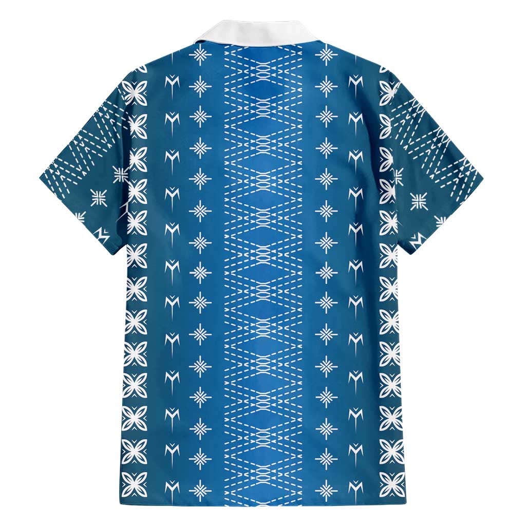 Blue Samoa Malu Tattoo Inspired Family Matching Mermaid Dress and Hawaiian Shirt LT05 - Polynesian Pride