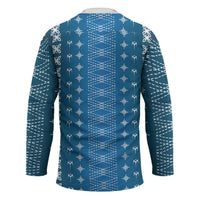 Blue Samoa Malu Tattoo Inspired Hockey Jersey - Polynesian Pride
