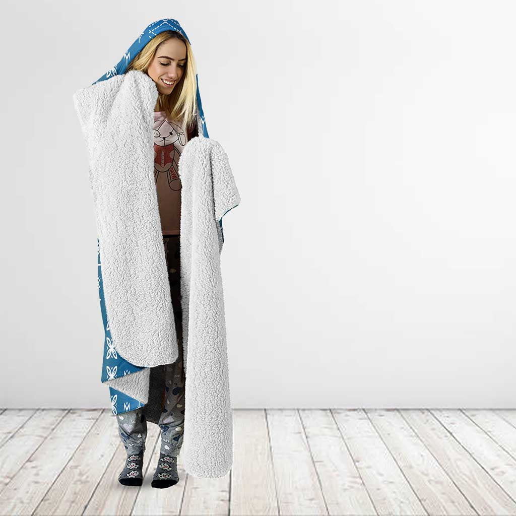 Blue Samoa Malu Tattoo Inspired Hooded Blanket - Polynesian Pride