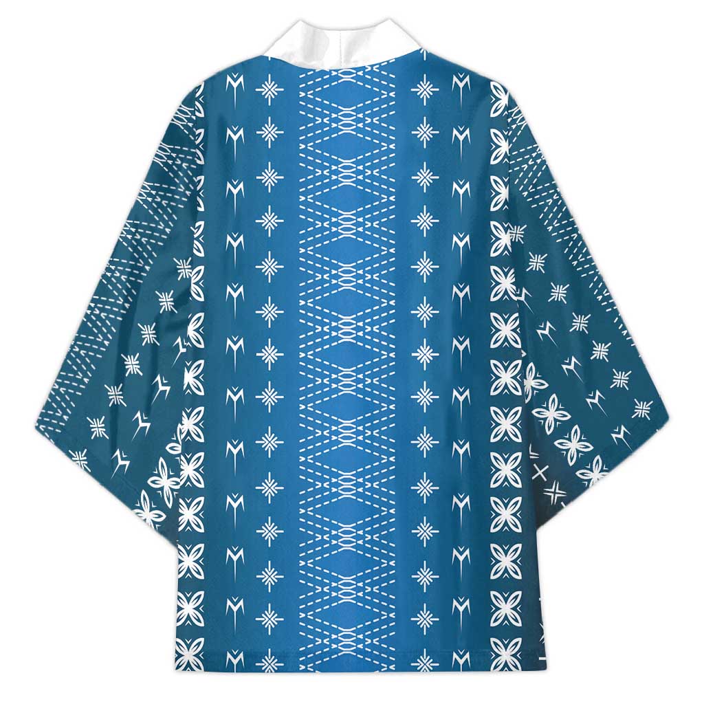 Blue Samoa Malu Tattoo Inspired Kimono - Polynesian Pride