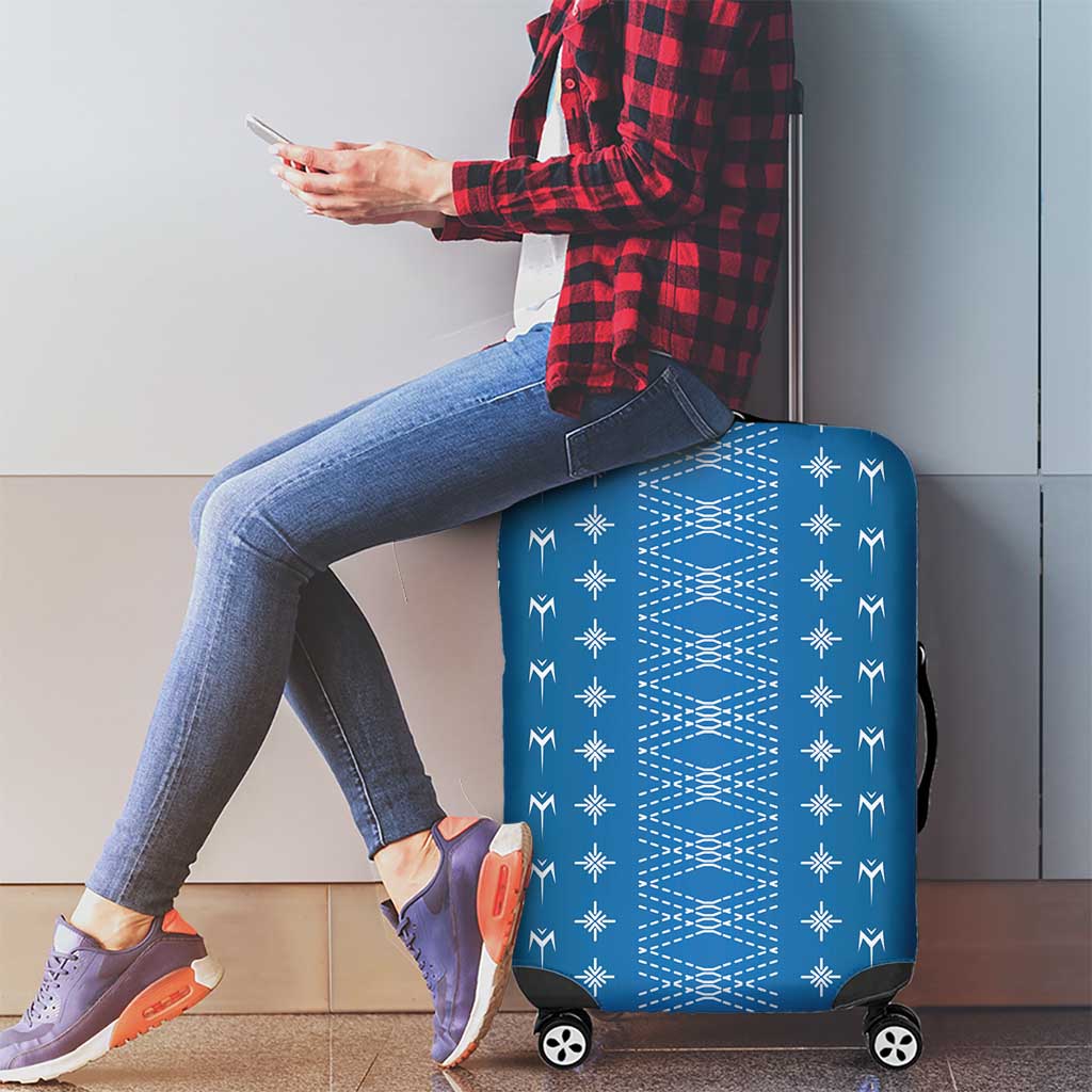 Blue Samoa Malu Tattoo Inspired Luggage Cover - Polynesian Pride