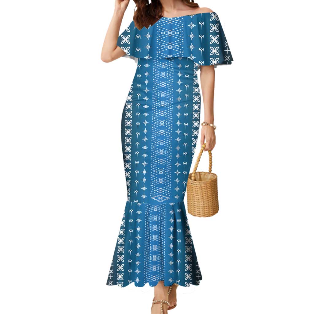 Blue Samoa Malu Tattoo Inspired Mermaid Dress - Polynesian Pride