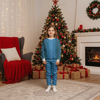 Blue Samoa Malu Tattoo Inspired Christmas Pajama Set - Polynesian Pride