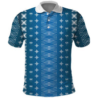 Blue Samoa Malu Tattoo Inspired Polo Shirt - Polynesian Pride