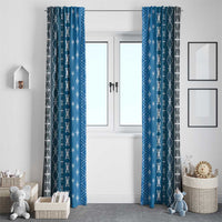 Blue Samoa Malu Tattoo Inspired Window Curtain - Polynesian Pride