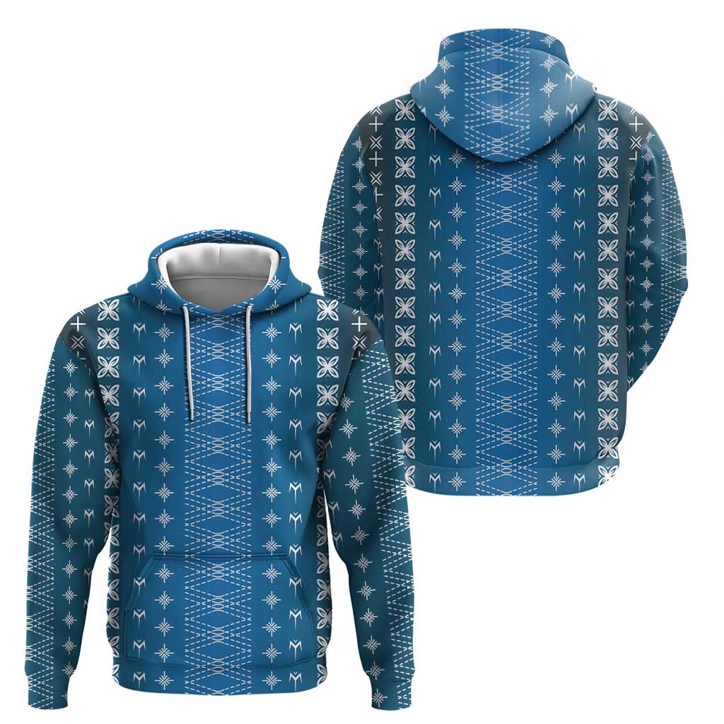 Blue Samoa Malu Tattoo Inspired Zip Hoodie - Polynesian Pride