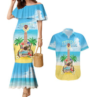 Hawaiian Ukulele Couples Matching Mermaid Dress and Hawaiian Shirt Sound Of Happiness LT05 Colorful - Polynesian Pride