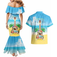 Hawaiian Ukulele Couples Matching Mermaid Dress and Hawaiian Shirt Sound Of Happiness LT05 - Polynesian Pride