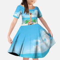 Hawaiian Ukulele Family Matching Long Sleeve Bodycon Dress and Hawaiian Shirt Sound Of Happiness LT05 Daughter's Dress Colorful - Polynesian Pride