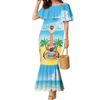 Hawaiian Ukulele Family Matching Mermaid Dress and Hawaiian Shirt Sound Of Happiness LT05 Mom's Dress Colorful - Polynesian Pride