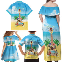 Hawaiian Ukulele Family Matching Off Shoulder Maxi Dress and Hawaiian Shirt Sound Of Happiness LT05 - Polynesian Pride