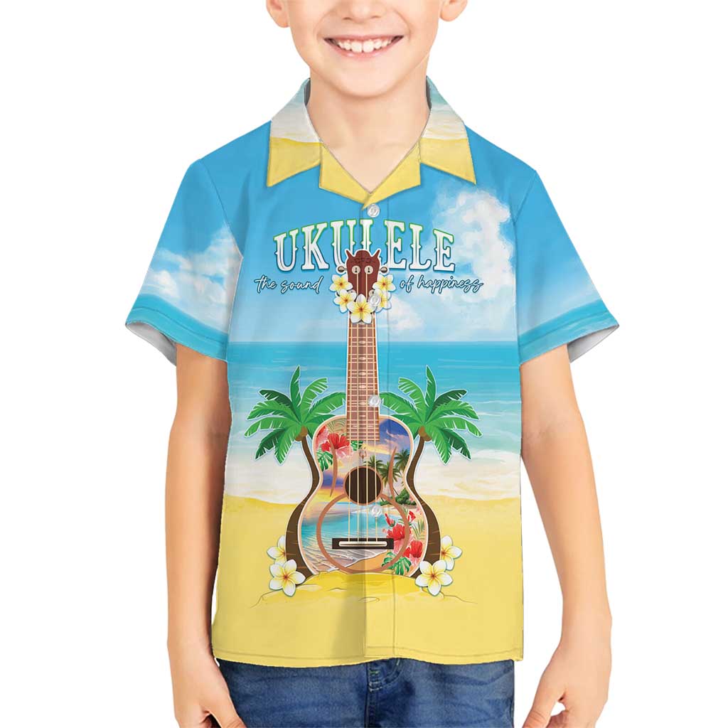 Hawaiian Ukulele Family Matching Tank Maxi Dress and Hawaiian Shirt Sound Of Happiness LT05 Son's Shirt Colorful - Polynesian Pride