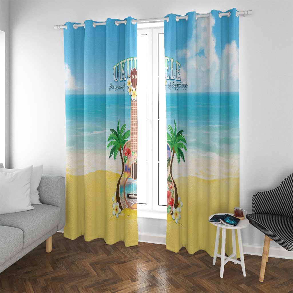 Hawaiian Ukulele Window Curtain Sound Of Happiness