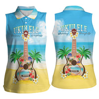 Hawaiian Ukulele Women Sleeveless Polo Shirt Sound Of Happiness LT05 - Polynesian Pride