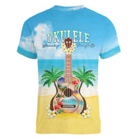 Hawaiian Ukulele Women V-Neck T-Shirt Sound Of Happiness LT05 - Polynesian Pride