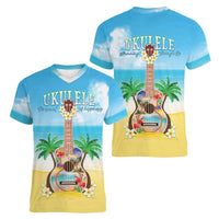 Hawaiian Ukulele Women V-Neck T-Shirt Sound Of Happiness LT05 - Polynesian Pride
