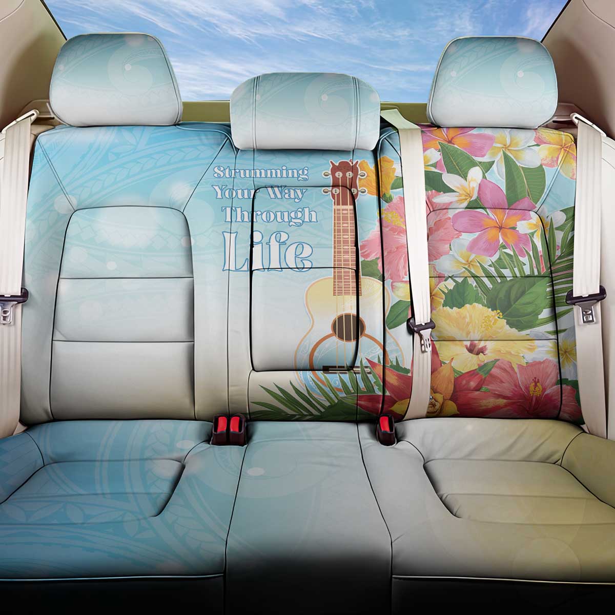 National Ukulele Day Back Car Seat Cover Tropical Vibe LT05 One Size Colorful - Polynesian Pride