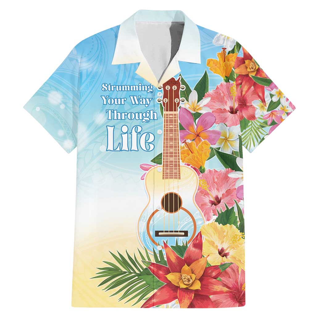 National Ukulele Day Family Matching Mermaid Dress and Hawaiian Shirt Tropical Vibe LT05 Dad's Shirt - Short Sleeve Colorful - Polynesian Pride