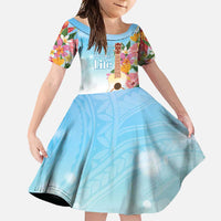 National Ukulele Day Family Matching Off Shoulder Maxi Dress and Hawaiian Shirt Tropical Vibe LT05 Daughter's Dress Colorful - Polynesian Pride