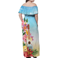 National Ukulele Day Family Matching Off Shoulder Maxi Dress and Hawaiian Shirt Tropical Vibe LT05 - Polynesian Pride