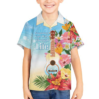 National Ukulele Day Family Matching Off Shoulder Maxi Dress and Hawaiian Shirt Tropical Vibe LT05 Son's Shirt Colorful - Polynesian Pride