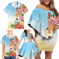 National Ukulele Day Family Matching Off Shoulder Short Dress and Hawaiian Shirt Tropical Vibe LT05 - Polynesian Pride