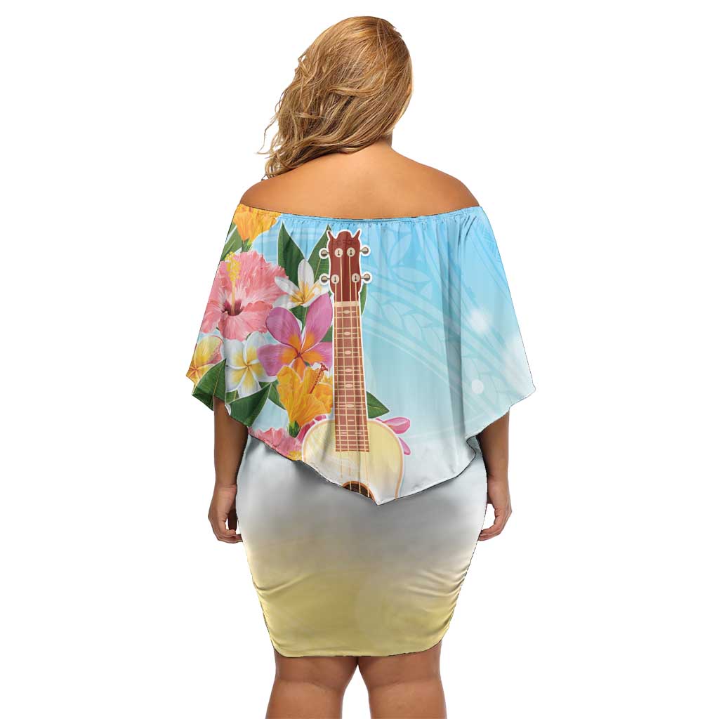 National Ukulele Day Family Matching Off Shoulder Short Dress and Hawaiian Shirt Tropical Vibe LT05 - Polynesian Pride