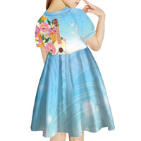 National Ukulele Day Kid Short Sleeve Dress Tropical Vibe