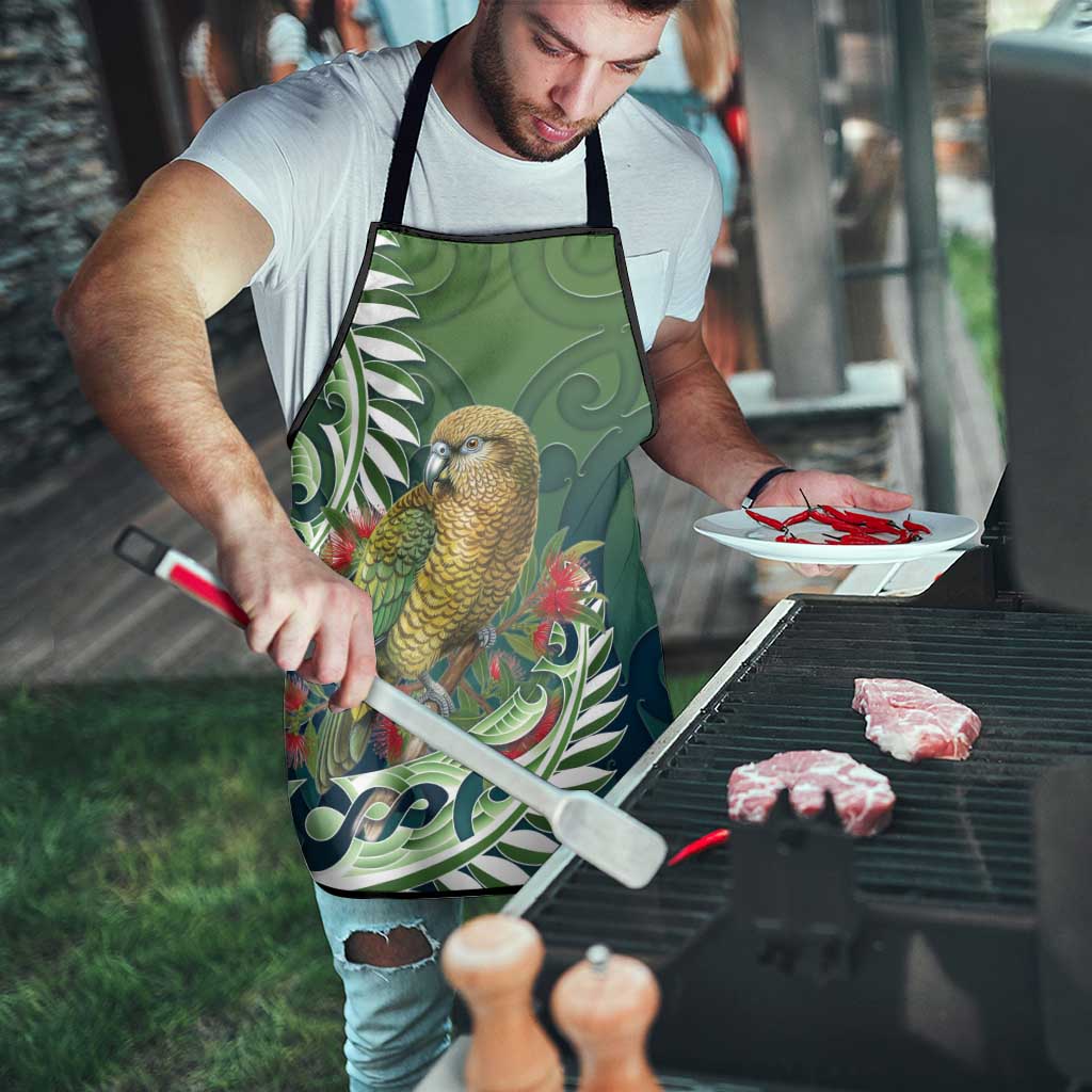 New Zealand Kea Bird Apron With Maori Koru Fern - Polynesian Pride