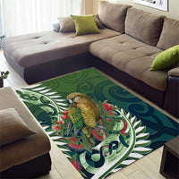 New Zealand Kea Bird Area Rug With Maori Koru Fern LT05 - Polynesian Pride