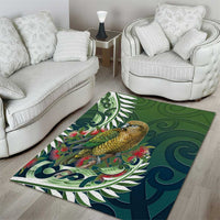 New Zealand Kea Bird Area Rug With Maori Koru Fern LT05 - Polynesian Pride