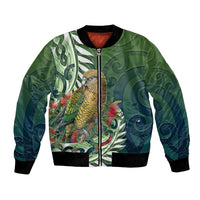 New Zealand Kea Bird Bomber Jacket With Maori Koru Fern - Polynesian Pride