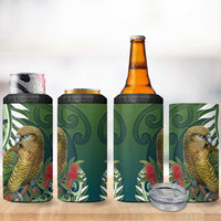 New Zealand Kea Bird 4 in 1 Can Cooler Tumbler With Maori Koru Fern LT05 - Polynesian Pride