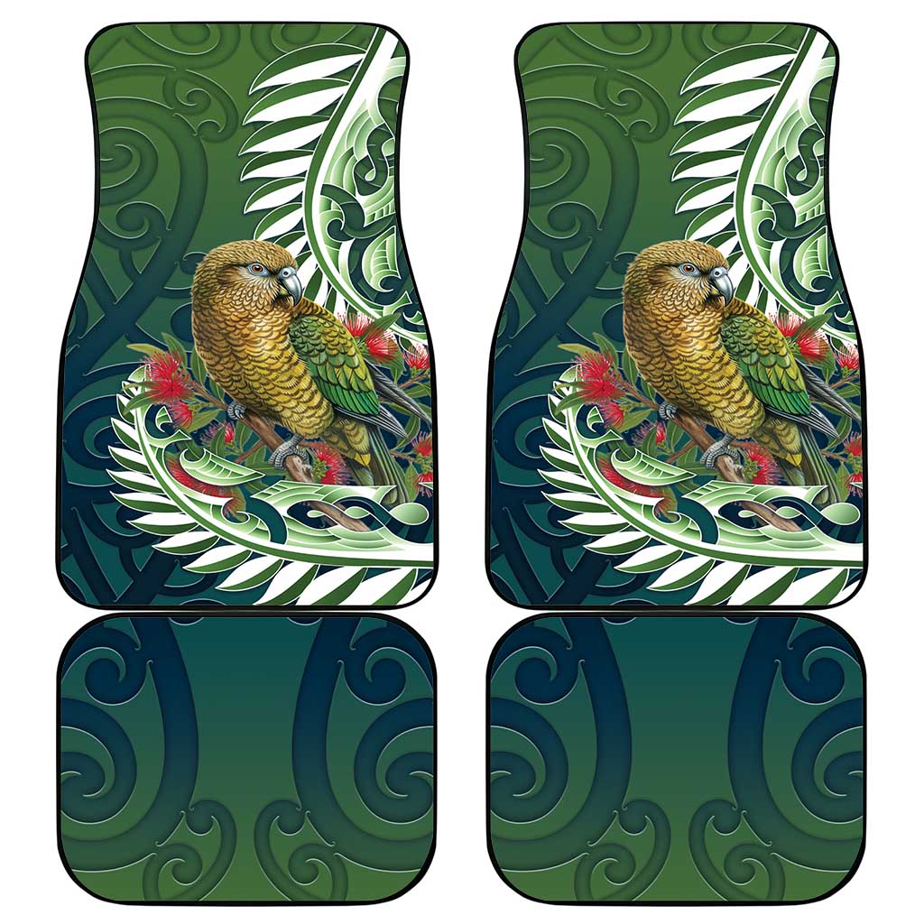 New Zealand Kea Bird Car Mats With Maori Koru Fern - Polynesian Pride