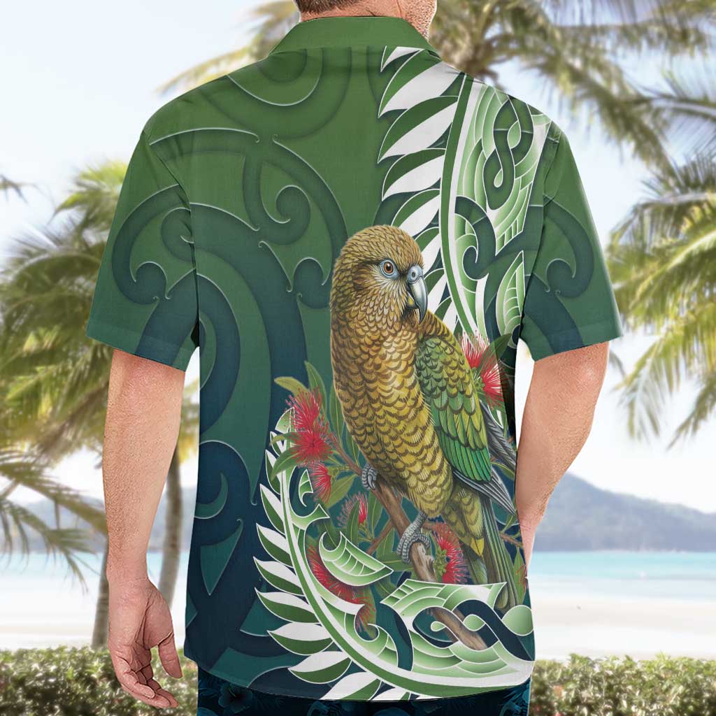 New Zealand Kea Bird Hawaiian Shirt With Maori Koru Fern - Polynesian Pride