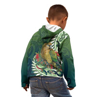New Zealand Kea Bird Kid Hoodie With Maori Koru Fern LT05 - Polynesian Pride