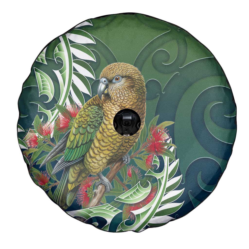 New Zealand Kea Bird Spare Tire Cover With Maori Koru Fern LT05 - Polynesian Pride