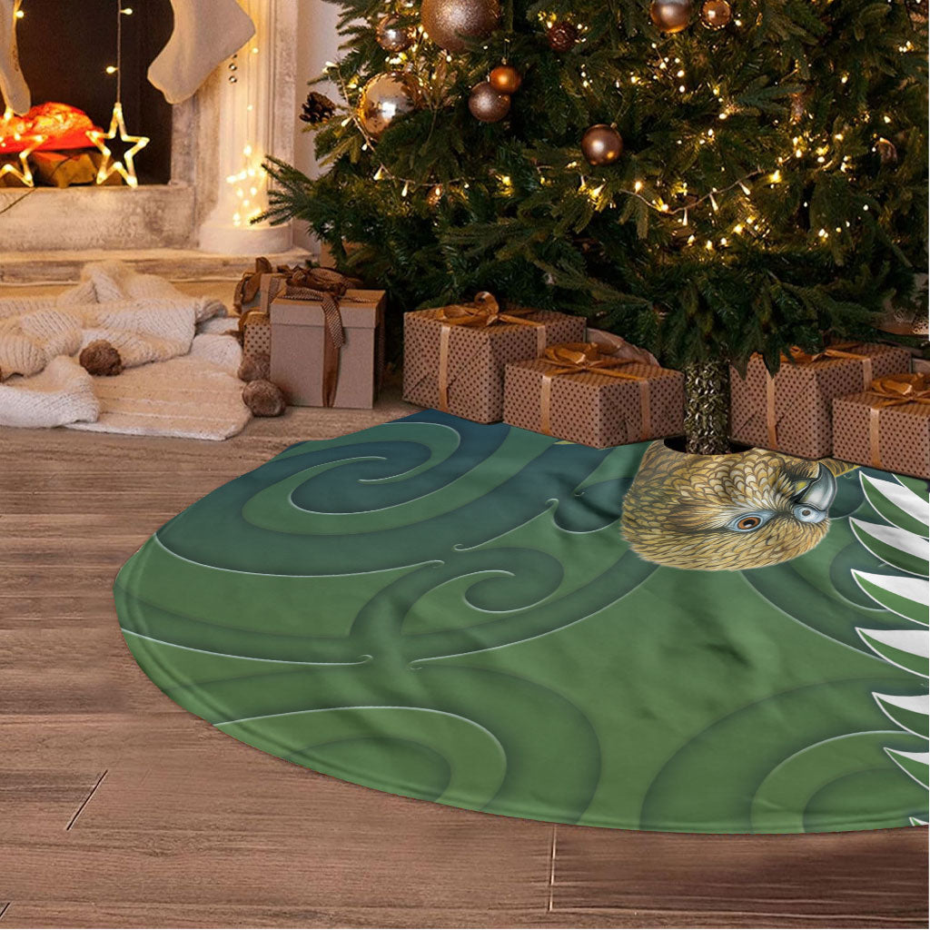New Zealand Kea Bird Tree Skirt With Maori Koru Fern LT05 - Polynesian Pride