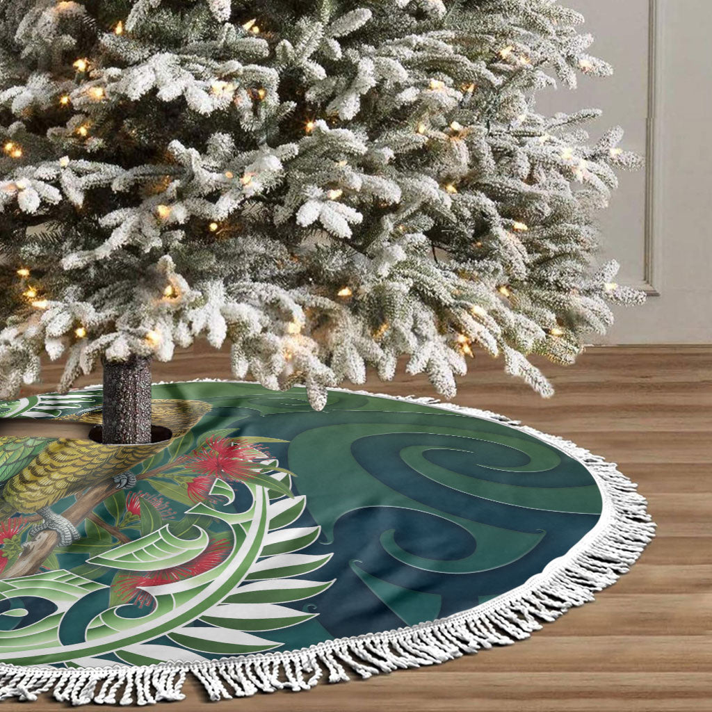 New Zealand Kea Bird Tree Skirt With Maori Koru Fern LT05 - Polynesian Pride