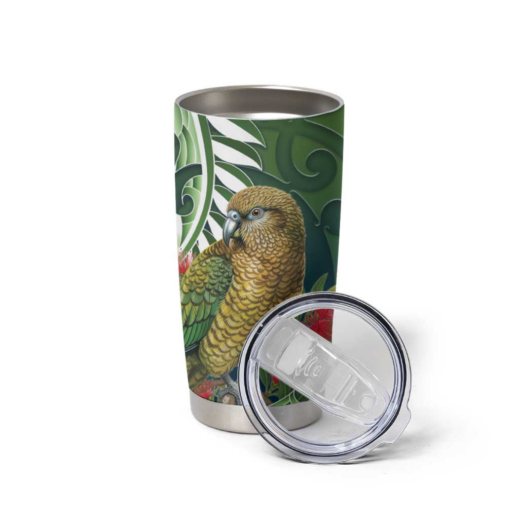 New Zealand Kea Bird Tumbler Cup With Maori Koru Fern - Polynesian Pride