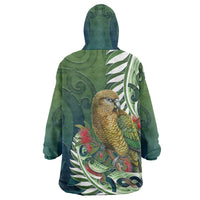New Zealand Kea Bird Wearable Blanket Hoodie With Maori Koru Fern LT05 - Polynesian Pride