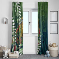 New Zealand Kea Bird Window Curtain With Maori Koru Fern LT05 - Polynesian Pride