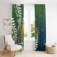 New Zealand Kea Bird Window Curtain With Maori Koru Fern LT05 - Polynesian Pride