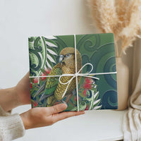 New Zealand Kea Bird Wrapping Paper With Maori Koru Fern LT05 - Polynesian Pride
