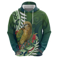New Zealand Kea Bird Zip Hoodie With Maori Koru Fern LT05 - Polynesian Pride