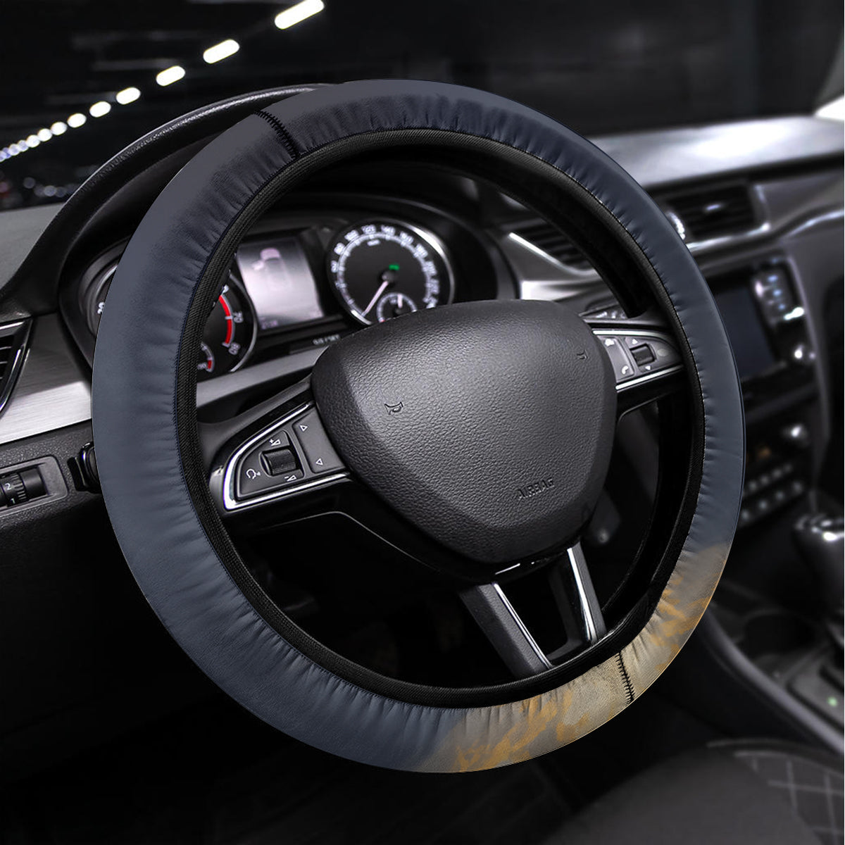 New Zealand ANZAC Day Steering Wheel Cover The Lonesome Pine With Soldier Fern LT05 Universal Fit Blue - Polynesian Pride