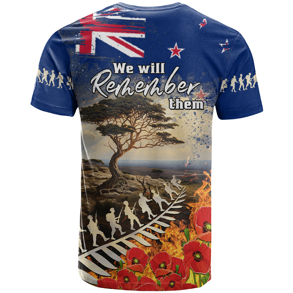 New Zealand ANZAC Day T-Shirt - The Lonesome Pine With Soldier Fern LT05 - Polynesian Pride
